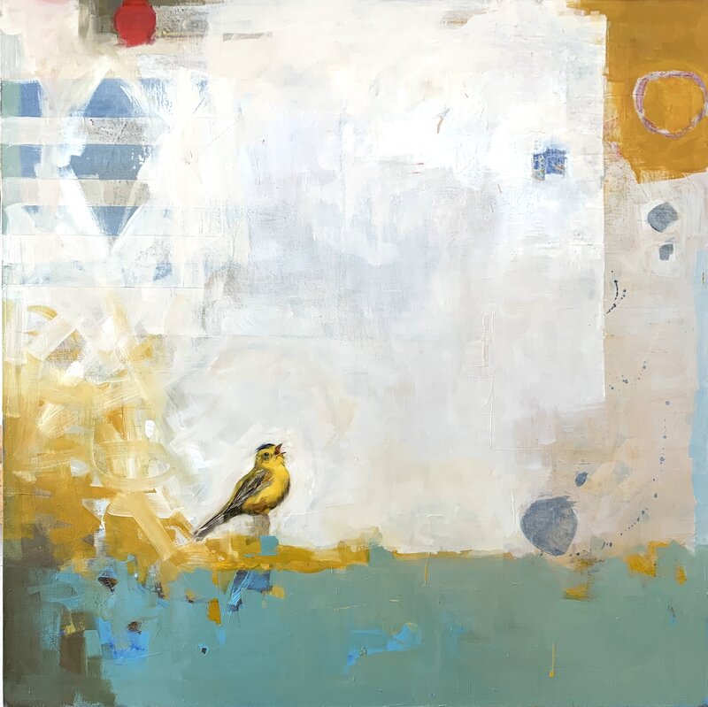 Diana Tremaine, ‘Song for Summer ( Wilson's Warbler ) / oil on canvas ’, 2019, Painting, Oil on canvas, Andra Norris Gallery