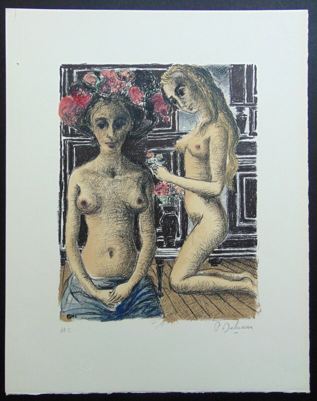 Paul Delvaux, ‘Phyrné’, 1969, Print, Original Hand Signed and Inscribed Lithograph in Colours on Arches Wove Paper, Gilden's Art Gallery