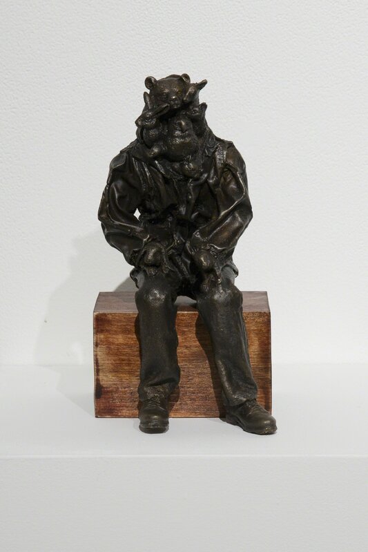 Brandon Vickerd, ‘Wildlife Passenger - Sitting’, 2015, Sculpture, Bronze and wood, Art Mûr