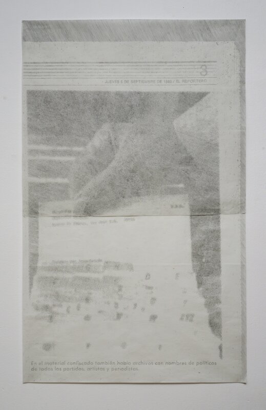 Virginia Colwell, ‘Press Conference 2 (Evidence)’, 2017, Drawing, Collage or other Work on Paper, Graphite on handmade paper, MARSO