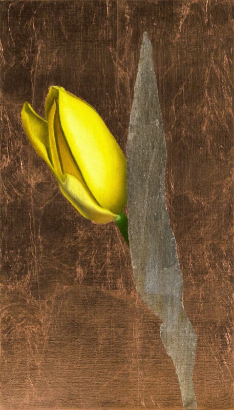 Patrick Le Borgne, ‘Tulipe’, 2018, Painting, Oil, silver and copper leaves on canvas, Galerie Libre Est L'Art