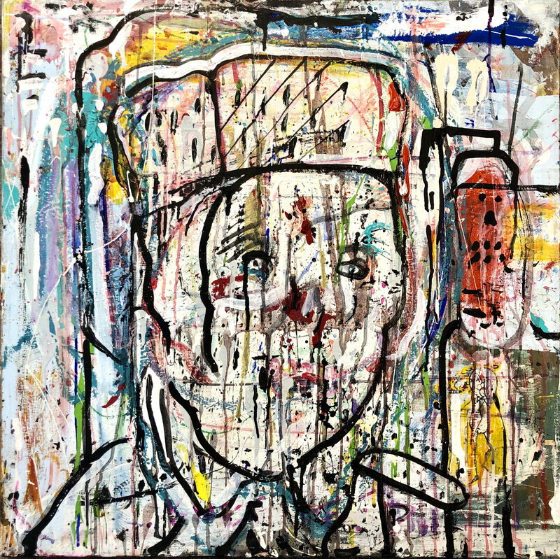 Cosbe, ‘Knee Deep’, 2013-2020, Painting, Mixed media on canvas, Woodward Gallery