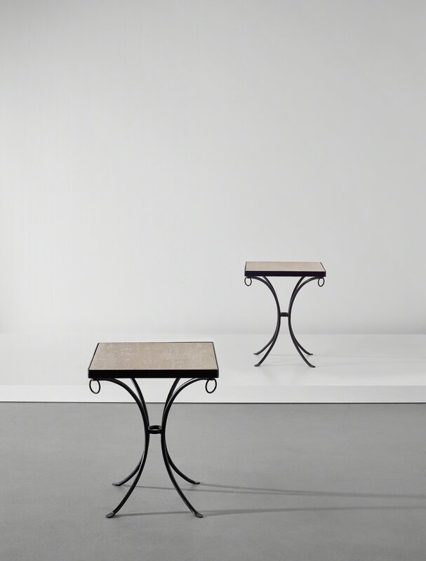 Jean-Michel Frank, ‘Pair of rare side tables’, 1932-1934, Design/Decorative Art, Painted wrought iron, marble, Phillips
