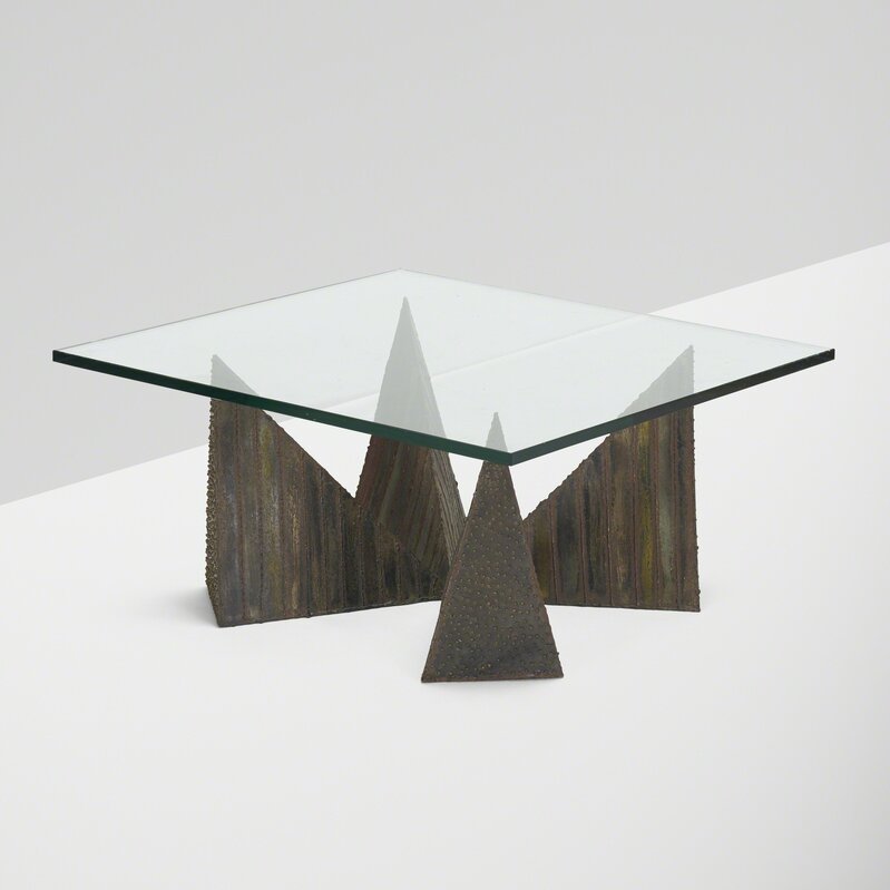 Paul Evans (1931-1987), ‘Sculptured Metal coffee table, model PE-14’, 1964, Design/Decorative Art, Welded and enameled steel, glass, Rago/Wright/LAMA/Toomey & Co.