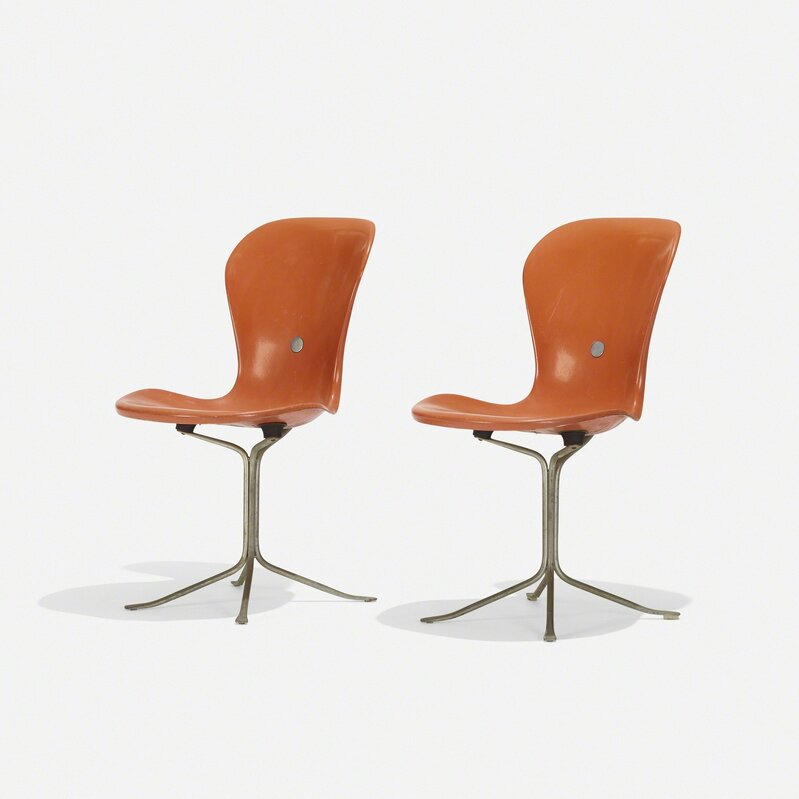 American Desk Corporation, ‘Ion Chairs, Pair’, 1962, Design/Decorative Art, Molded fiberglass, steel, rubber, Rago/Wright/LAMA/Toomey & Co.