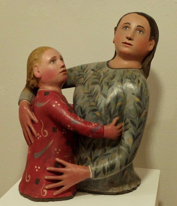 Giuseppe Gavazzi, ‘Maternité à la feuille d'olivier’, 2003, Sculpture, Polychrome terracotta, Ditesheim & Maffei Fine Art 