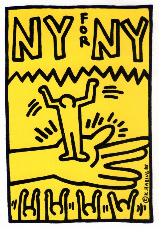 Keith Haring, ‘Keith Haring illustrated 1985 announcement (Keith Haring 'NY for NY')’, 1985, Ephemera or Merchandise, Offset printed, Lot 180 Gallery