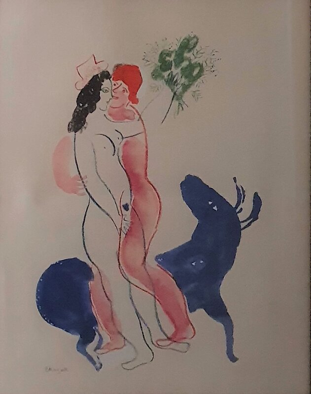 Marc Chagall, ‘La bête bleue’, 1958, Print, Pochoir sur papier, Canopy Gallery