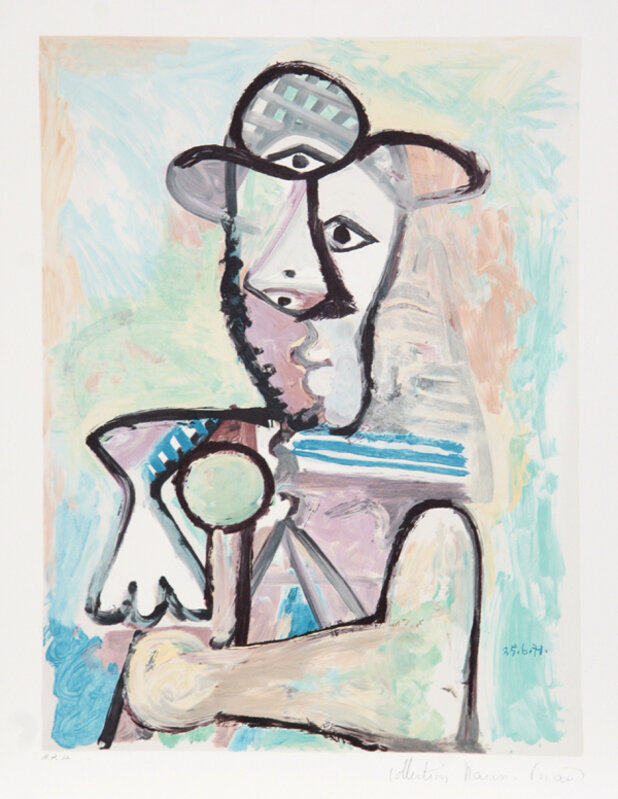 Pablo Picasso, ‘Buste d'Homme’, 1973-originally 1971, Print, Lithograph on Arches Paper, RoGallery