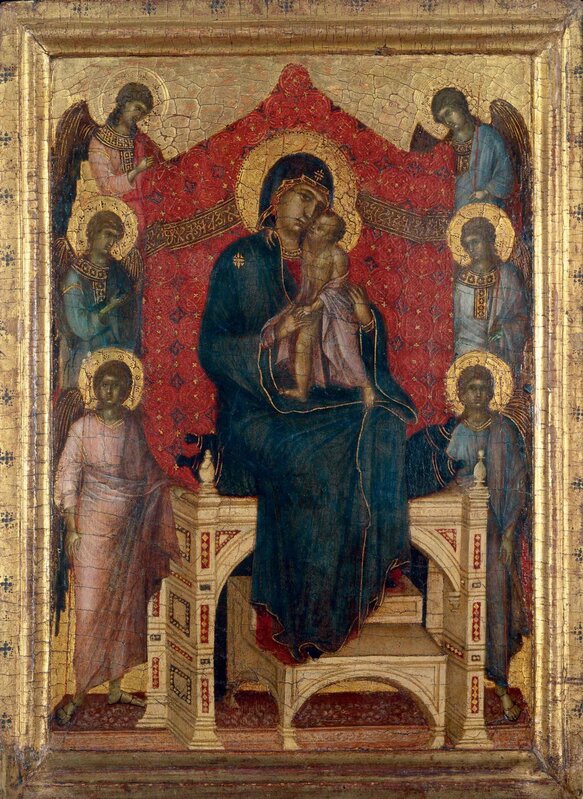 Duccio, ‘Maestà (Majesty)’, 1290-1295, Painting, Tempera on poplar wood, with canvas coated, in original frame, Kunstmuseum Bern