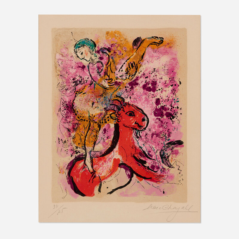 Marc Chagall, ‘L'ecuyere au cheval rouge’, 1957, Print, Lithograph in colors, Rago/Wright/LAMA/Toomey & Co.