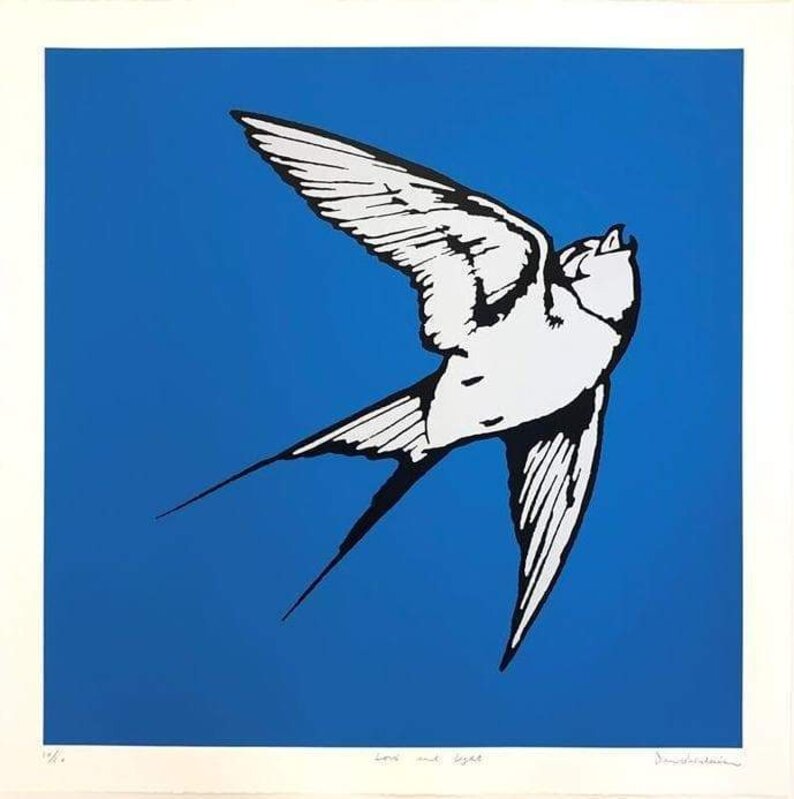 Dan Baldwin, ‘Love and Light - Blue and Pale Grey’, 2020, Print, Silkscreen in colors on paper, Enter Gallery