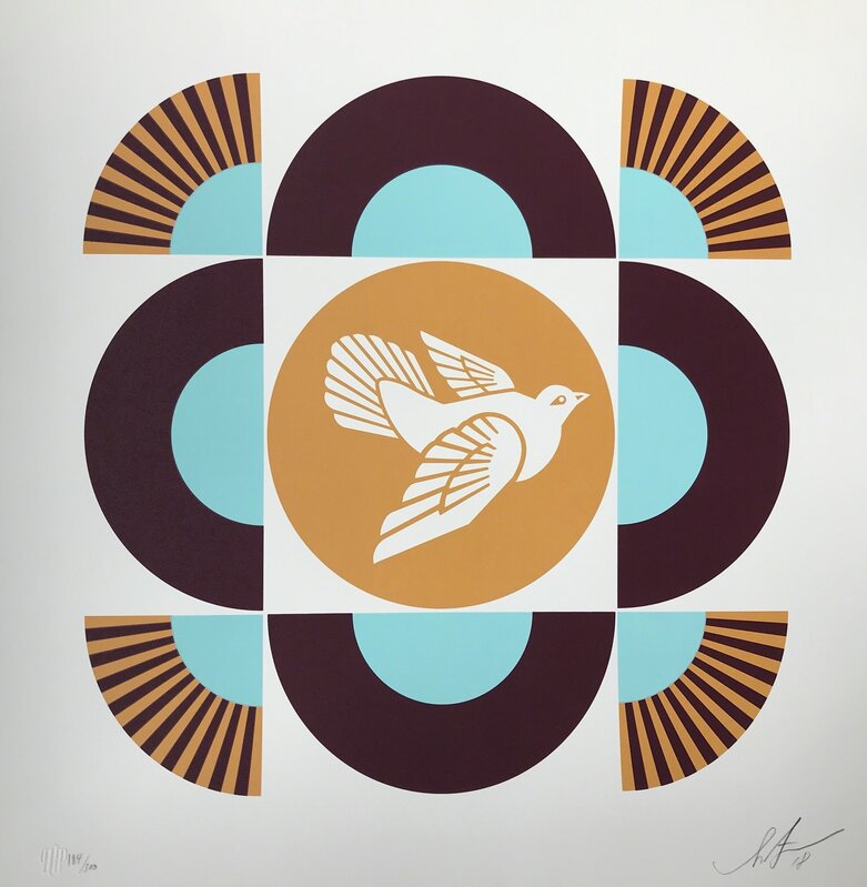 Shepard Fairey, ‘Dove Geometric (white background)’, 2018, Print, Screenprint, DIGARD AUCTION