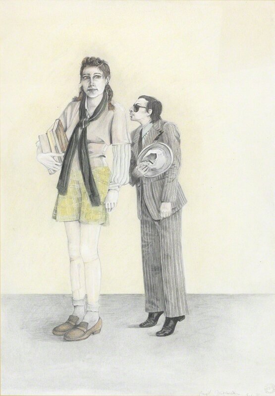 Birgit Jürgenssen, ‘Großes Mädchen / Big Girl’, 1975, Drawing, Collage or other Work on Paper, Pencil, colored pencil on paper, Gwangju Biennale