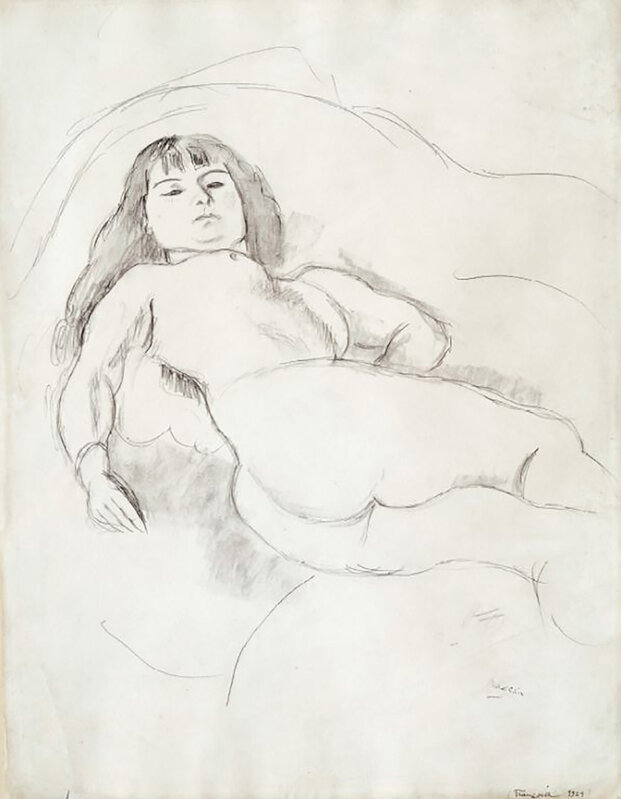 Jules Pascin, ‘Francoise’, 1929, Drawing, Collage or other Work on Paper, Original stamp signed, dated and inscribed Charcoal drawing on paper, Gilden's Art Gallery