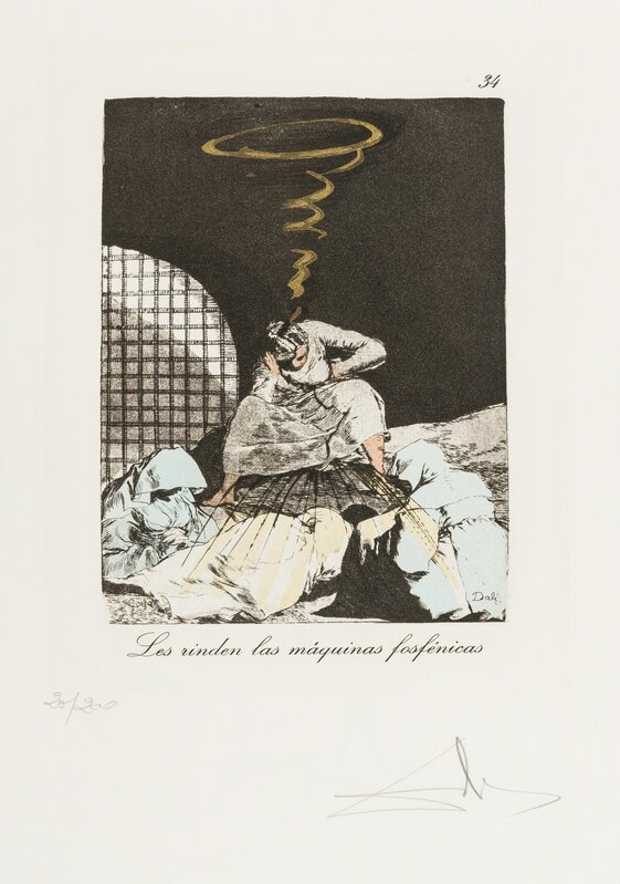 Salvador Dalí, ‘Plate 34 (From Les Caprices de Goya de Dali) (M & L 881; Field 77-3-48)’, 1977, Print, Drypoint on heliogravure with stencil, Forum Auctions