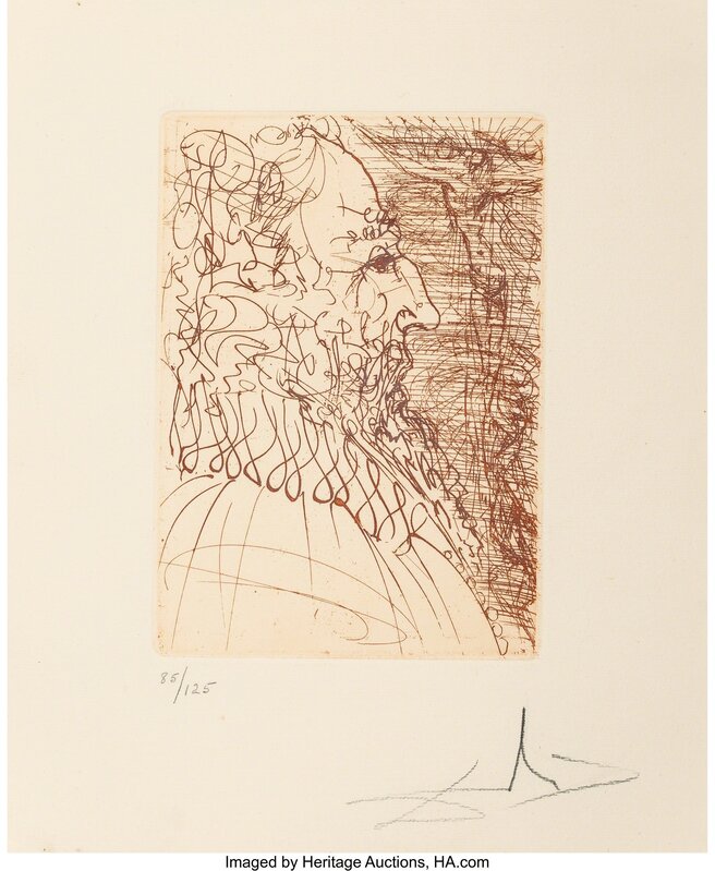 Salvador Dalí, ‘El Greco, from Five Spanish Immortals’, 1965, Print, Etching on Rives paper, Heritage Auctions
