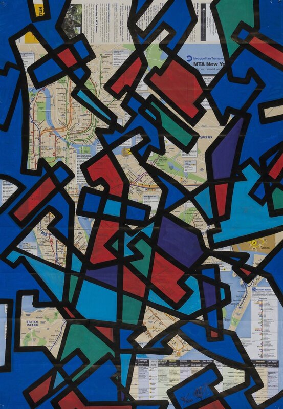 SEEN, ‘New York Subway Map’, 2007, Mixed Media, Paint pen in colours, on a New York Subway map printed on thin wove, Forum Auctions