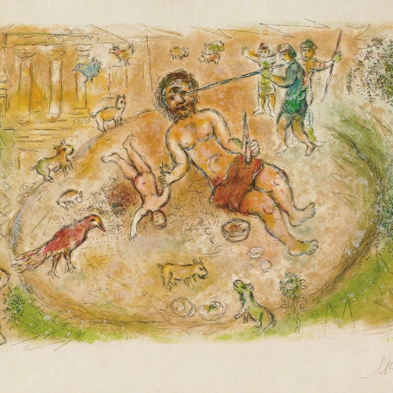Marc Chagall, ‘Polyphemus (M.776, L'Odyssée)’, 1974, Print, Hand-signed lithograph, Martin Lawrence Galleries