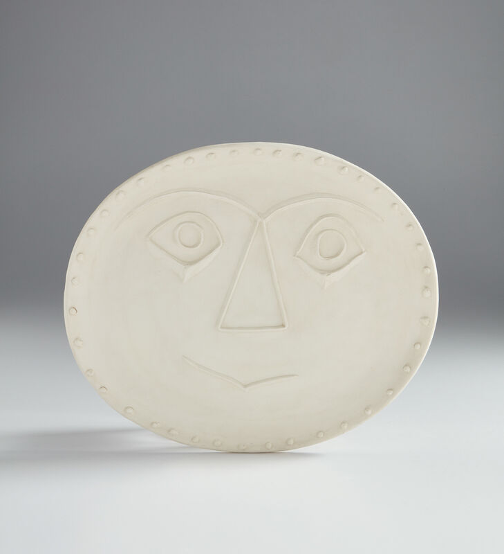 Pablo Picasso, ‘Geometric face (Visage géométrique)’, 1956, Design/Decorative Art, White earthenware oval dish., Phillips