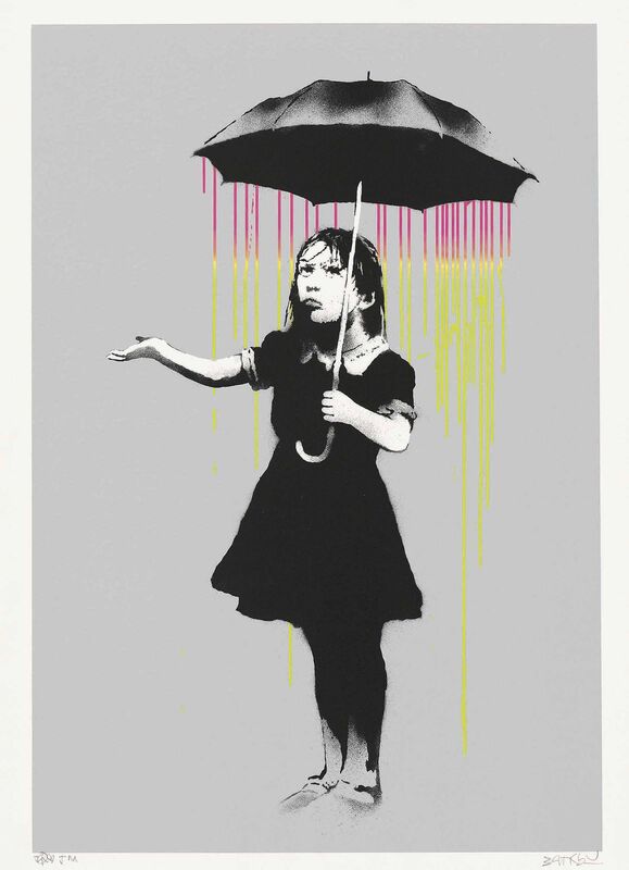 Banksy, ‘Nola (Pink and Yellow Rain)’, 2008, Print, Screenprint in colours, on Arches wove paper, Gallery Red