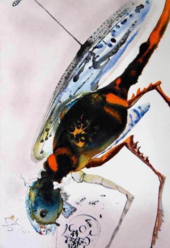 Salvador Dalí, ‘Locust And Grasshopper’, 1967, Print, Original colored lithograph on heavy rag paper, Baterbys