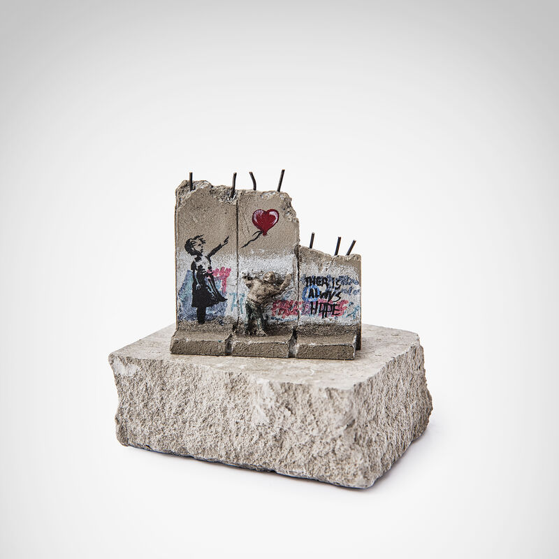 Banksy, ‘Walled Off Hotel - Girl With Balloon’, Sculpture, Three-part Souvenir Wall Section, hand-painted resin sculpture with West Bank Separation Wall base, Tate Ward Auctions