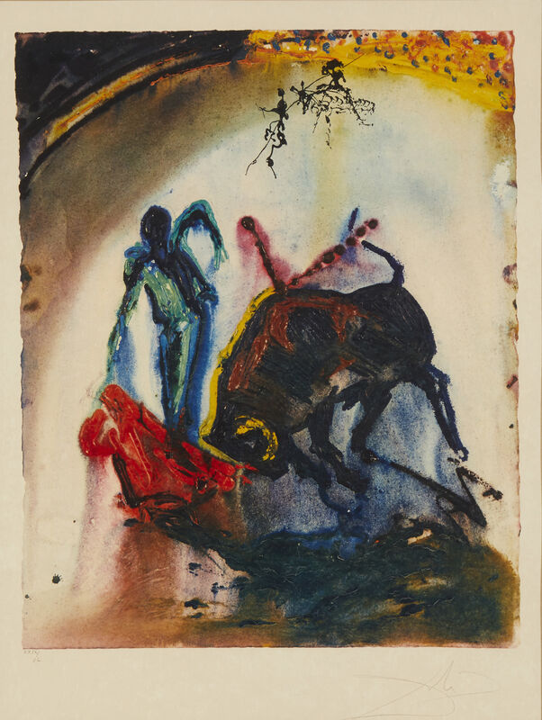 Salvador Dalí, ‘Tauromachie III Tauromachie V’, 1968, Print, Color lithograph with embossing on Japon Nacre paper under glass, John Moran Auctioneers