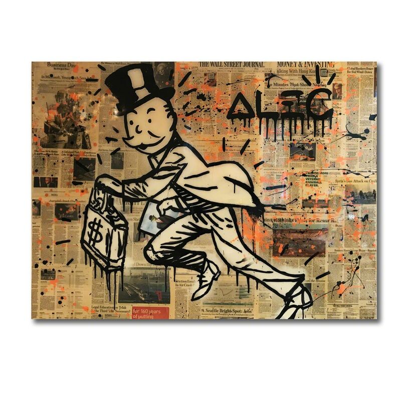 Alec Monopoly, ‘Magritte Monopoly’, 2015, Painting, Acrylic and Aerosol Paint on Newspaper with Resin Finish, ArtLife Gallery