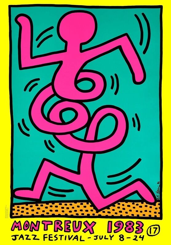 Keith Haring, ‘Montreux Jazz Festival (yellow) ’, 1985, Posters, Sreenprint on fine paper, ModernPrints.co.uk