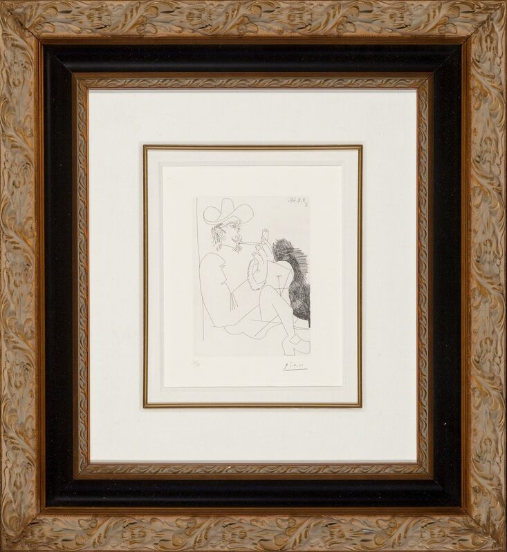 Pablo Picasso, ‘Homme rembranesque à la pipe, from Séries 347’, 1968, Print, Etching on BFK Rives paper, Heritage Auctions