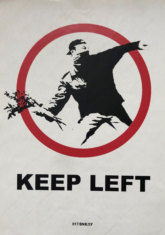Banksy, ‘Keep Left’, 2006, Other, XXL Fasson crack back paste up sticker, Tate Ward Auctions
