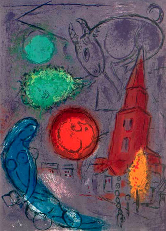 Marc Chagall, ‘Saint-Germain des Pres’, 1954, Print, Lithograph, Georgetown Frame Shoppe