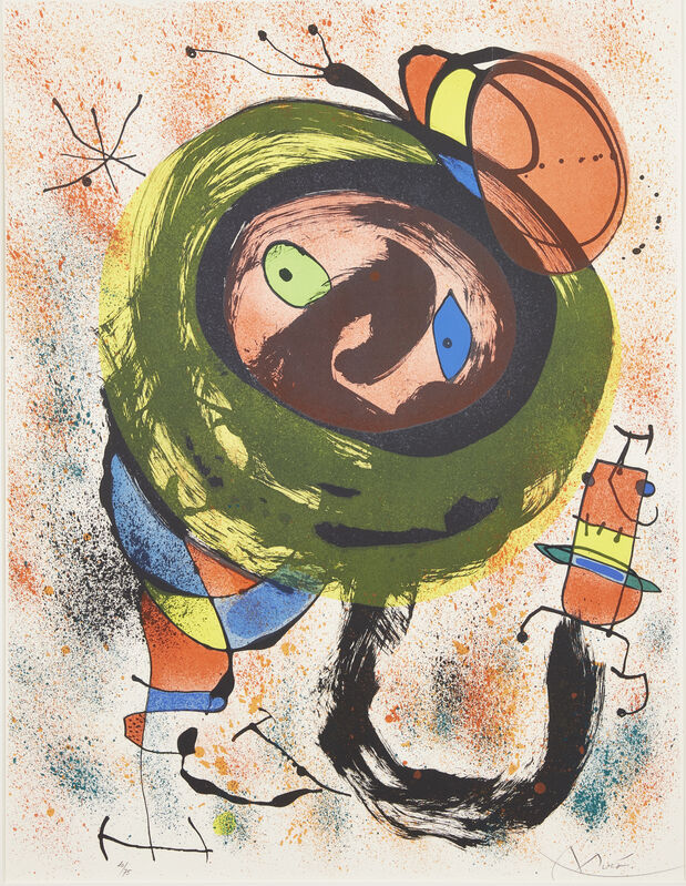 Joan Miró, ‘Plate 5 from Les Voyants [Mourlot 665]’, 1970, Print, Lithograph in colours on wove, Roseberys