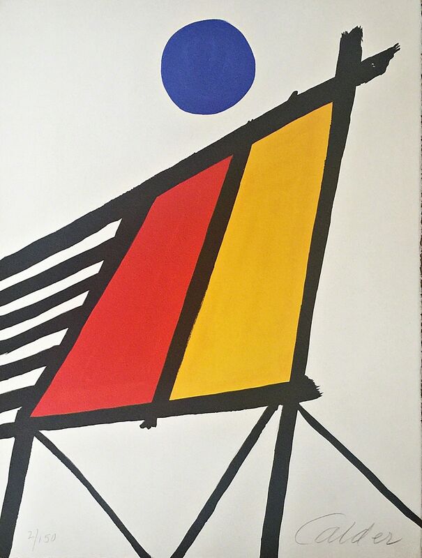 Alexander Calder, ‘Blue Sun from Conspiracy: The Artist as Witness’, 1971, Print, Six color lithograph on watermarked Arches paper with deckled edges, Gallery Highlights