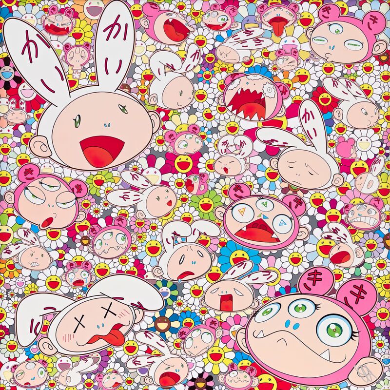 Takashi Murakami, ‘There's bound to be difficult times There's bound to be sad times but we won't lose heart; we'd rather not cry, so laugh, we will!’, 2018, Print, Offset Lithograph, Pinto Gallery