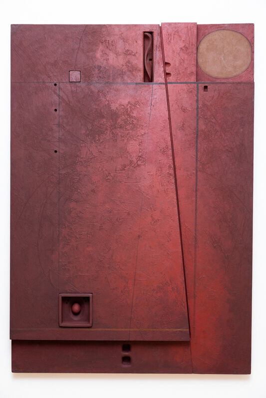 Marcelo Bonevardi, ‘Rampart’, 1969, Painting, Acrylic and charcoal on textured substrate on wood construction, painted wood assemblage and carving, Leon Tovar Gallery