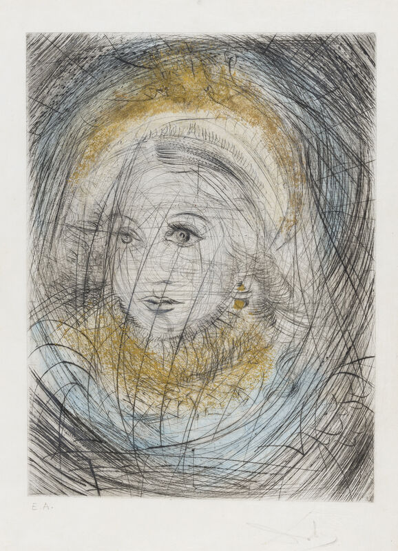 Salvador Dalí, ‘Marguerite (Field 69-1A; M&L 298k)’, Print, Etching with hand colouring in watercolour and gold, Forum Auctions