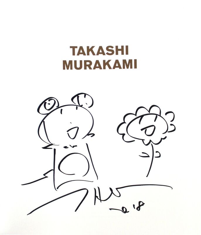 Takashi Murakami, ‘Mr. DOB and Flower Drawing’, 2018, Drawing, Collage or other Work on Paper, Marker on book paper, EHC Fine Art