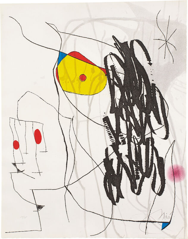 Joan Miró, ‘Journal d'un graveur (Diary of an Engraver): one plate’, 1975, Print, Etching in colors, on Rives BFK paper, the full sheet., Phillips