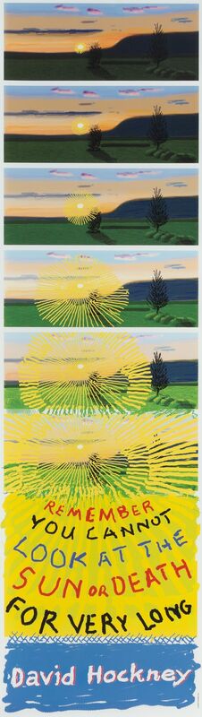 David Hockney, ‘Remember That You Cannot Look at the Sun or Death For Very Long’, 2021, Print, Offset lithograph with silk screen overlay on paper, Heritage Auctions