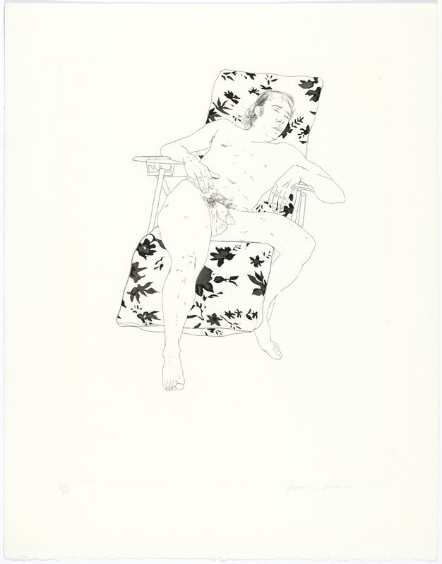 David Hockney, ‘Mo asleep’, 1971, Print, Etching, Koller Auctions