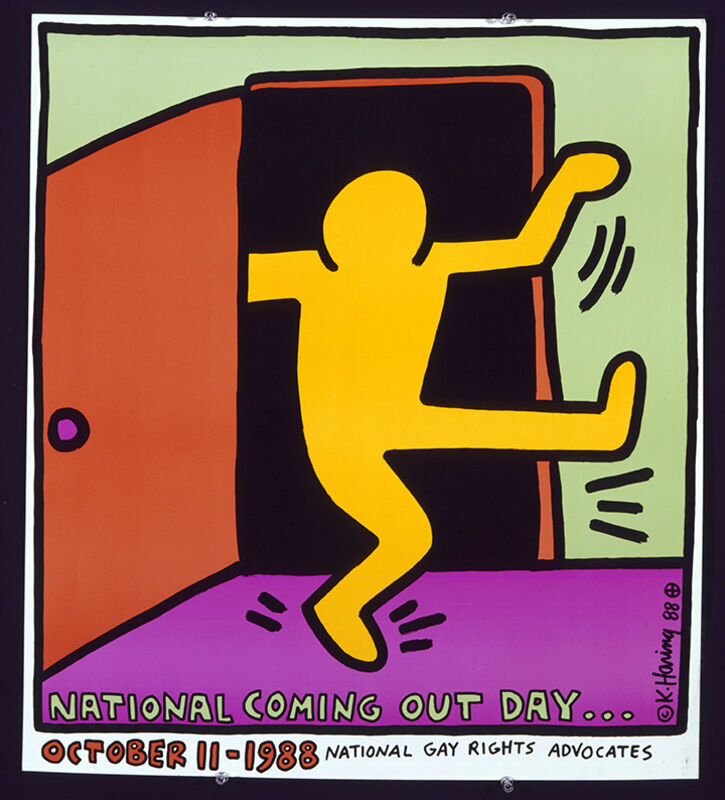 Keith Haring, ‘National Coming Out Day’, 1988, Print, Offset lithograph, Grey Art Gallery