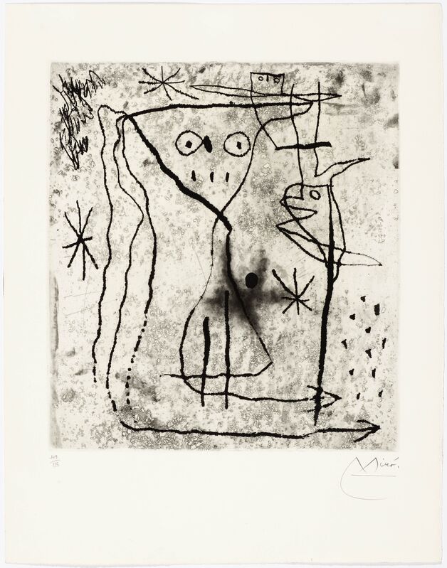 Joan Miró, ‘Jeune fille aux deux oiseaux’, 1967, Print, Aquatint, Koller Auctions