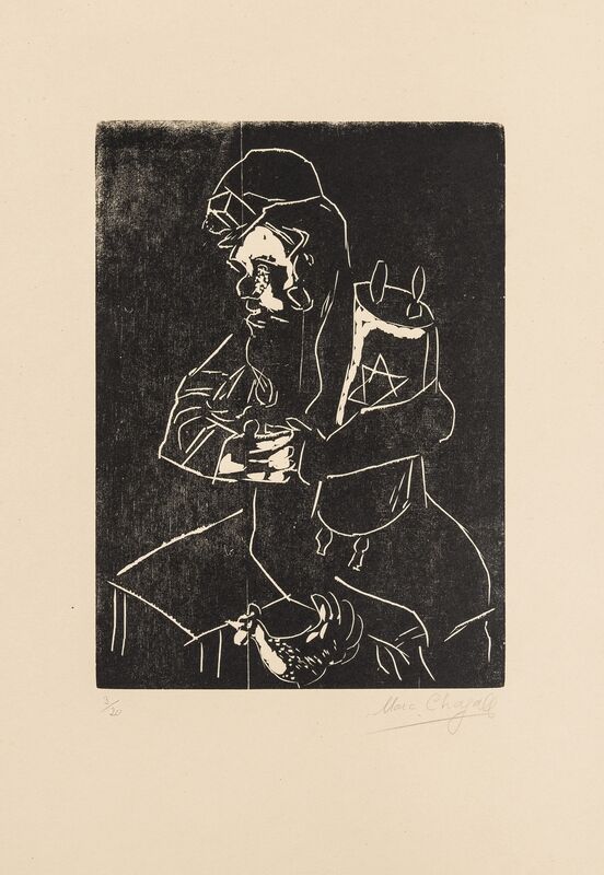 Marc Chagall, ‘Juif à la Thora (Kornfeld 35 c)’, Print, Wood-engraving, Forum Auctions