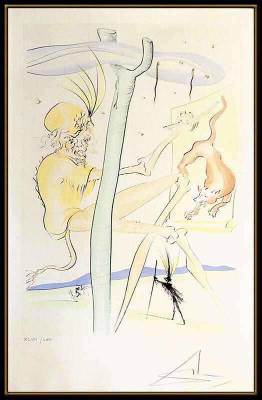 Salvador Dalí, ‘The Monkey and the Leopard’, 1974, Print, Drypoint Etching, Original Art Broker