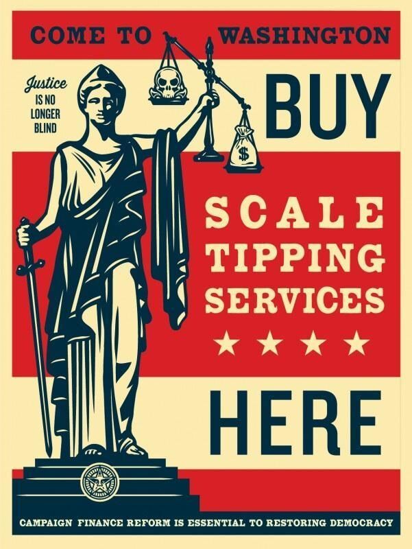 Shepard Fairey, ‘Scale Tipping Services’, 2014, Print, Screenprint on paper, Art Republic