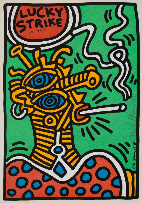 Keith Haring, ‘Lucky Strike: one plate’, 1987, Print, Screenprint in colours, on wove paper, with full margins., Phillips