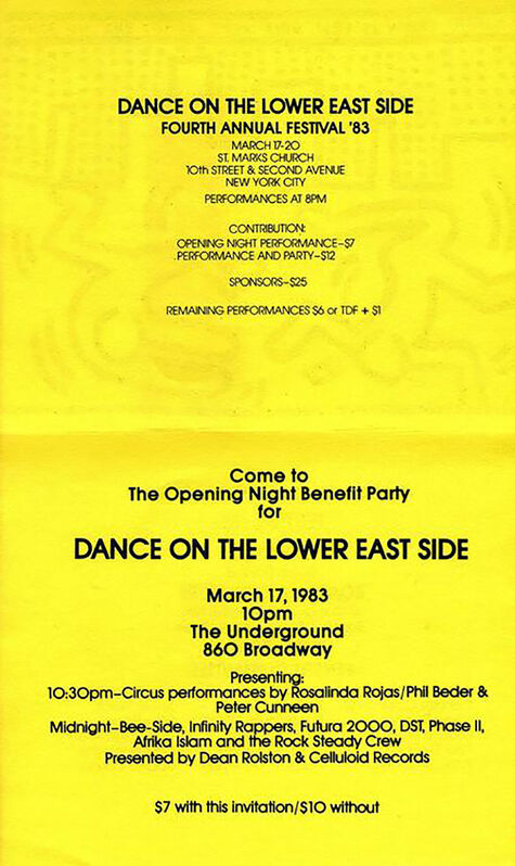 Keith Haring, ‘Keith Haring Dance on the Lower East Side, St. Marks Church ’, 1983, Posters, Offset print, Lot 180 Gallery