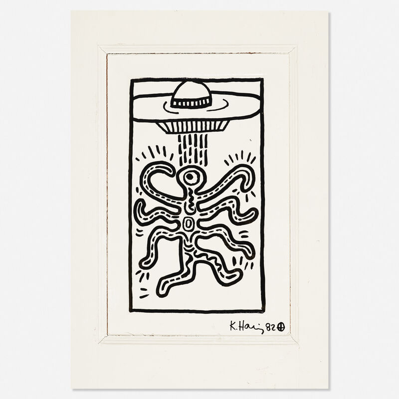 Keith Haring, ‘Untitled (door)’, 1982, Other, Acrylic on wood door, Rago/Wright/LAMA